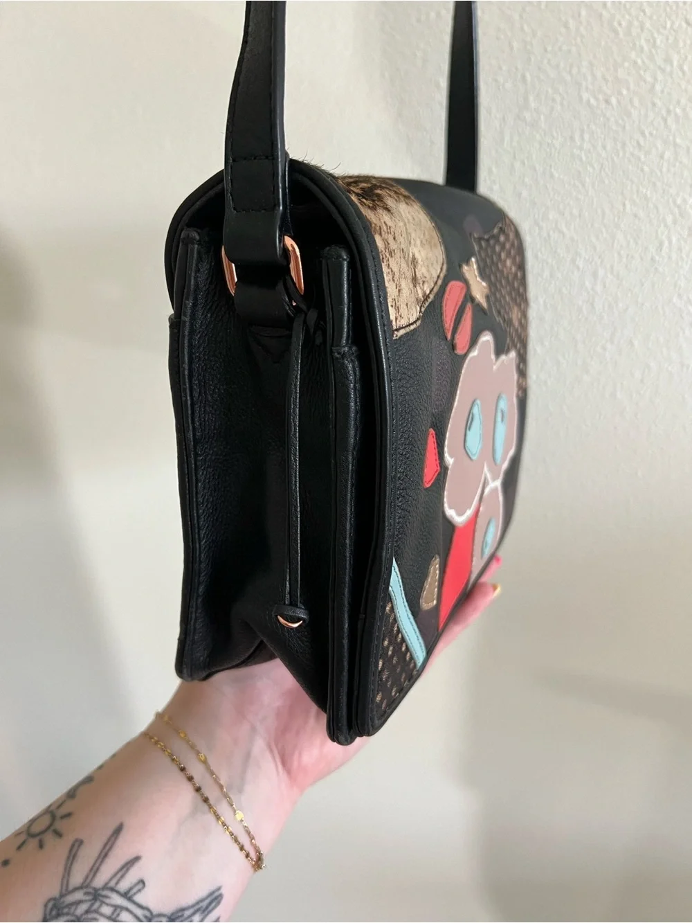 RADLEY London Black Floral Appliqué Crossbody Bag - Picture 5 of 8